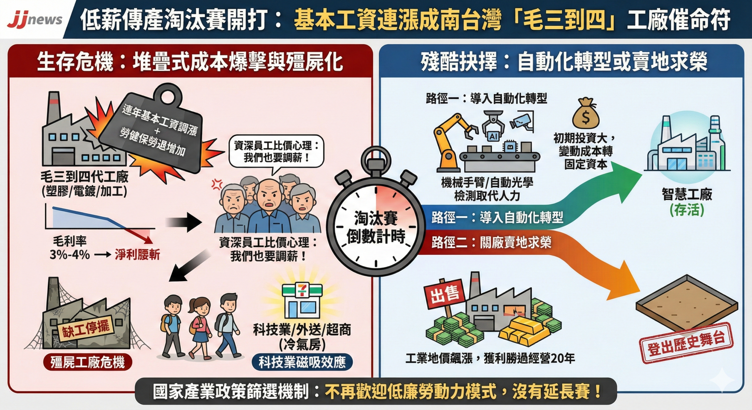 低薪傳產淘汰賽開打　基本工資連漲成南台灣毛三到四工廠催命符