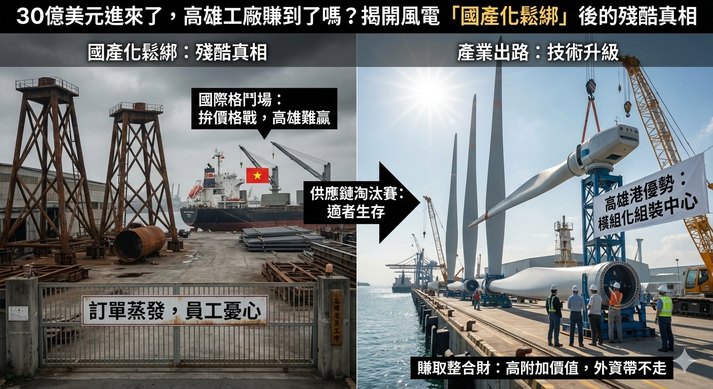 30億美元進來了，高雄工廠賺到了嗎？揭開風電「國產化鬆綁」後的……