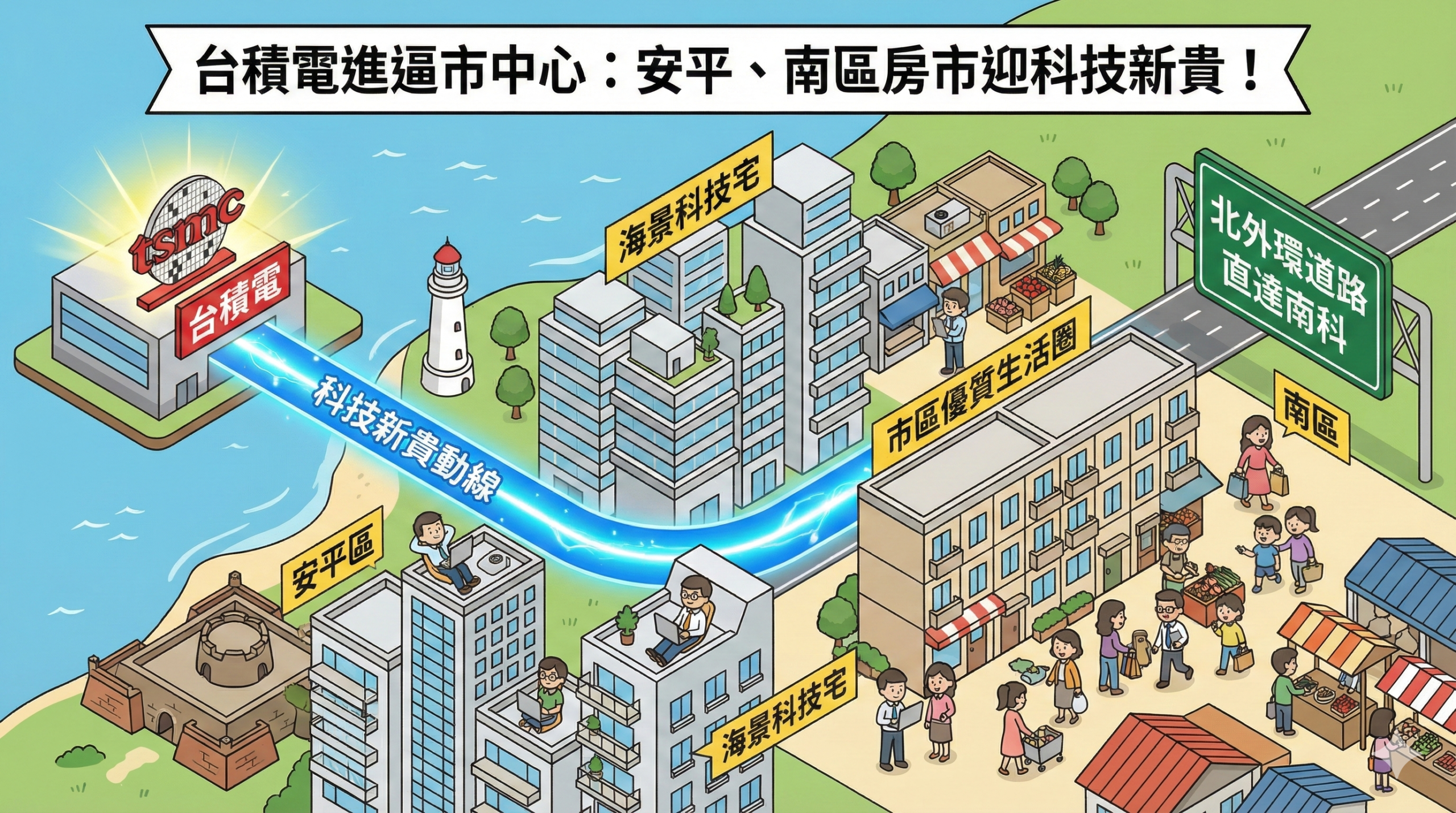台積電進逼市中心:安平、南區房市將迎來「科技新貴」的居住剛需……