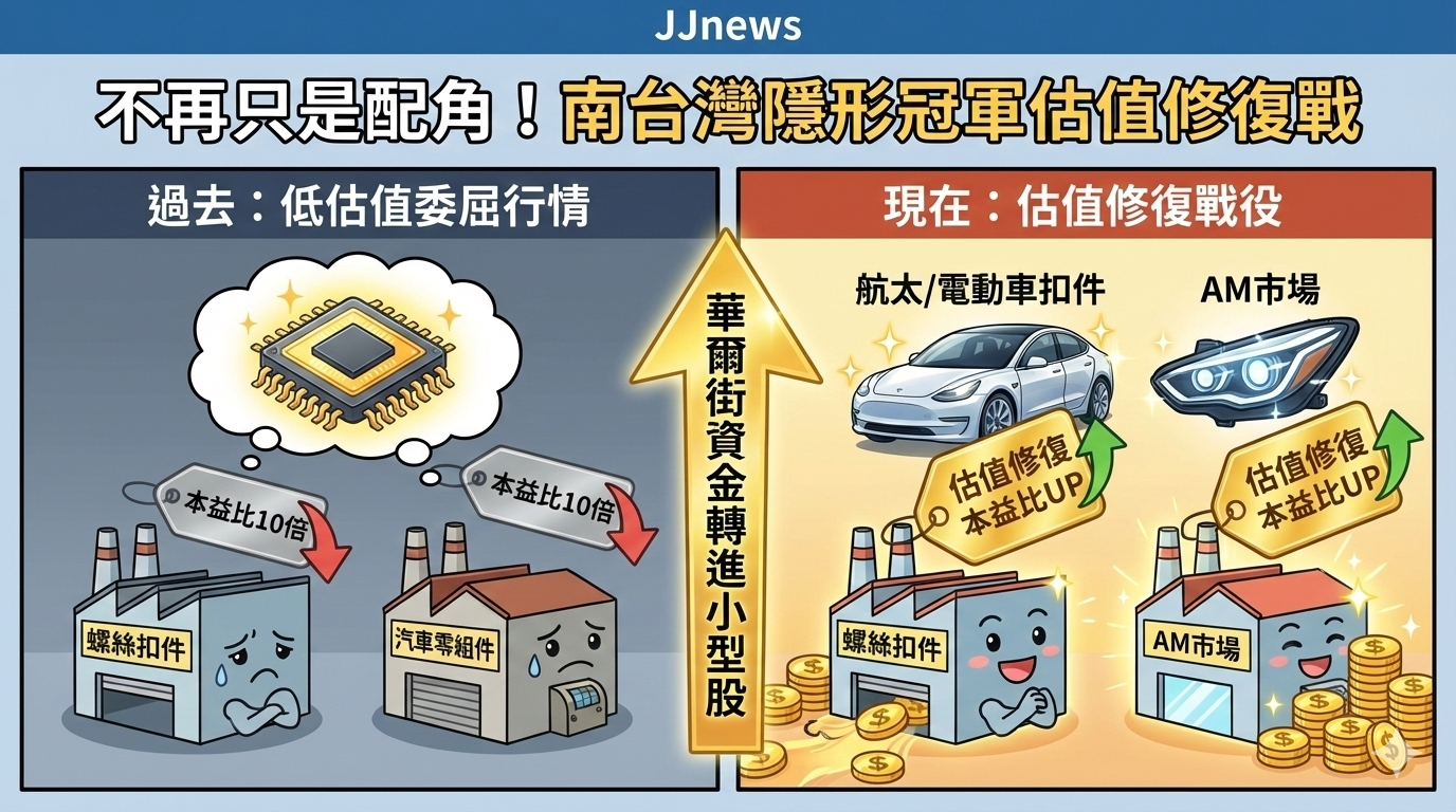 不再只是配角!資金轉進小型股 南台灣螺絲扣件汽車零組件隱形冠……