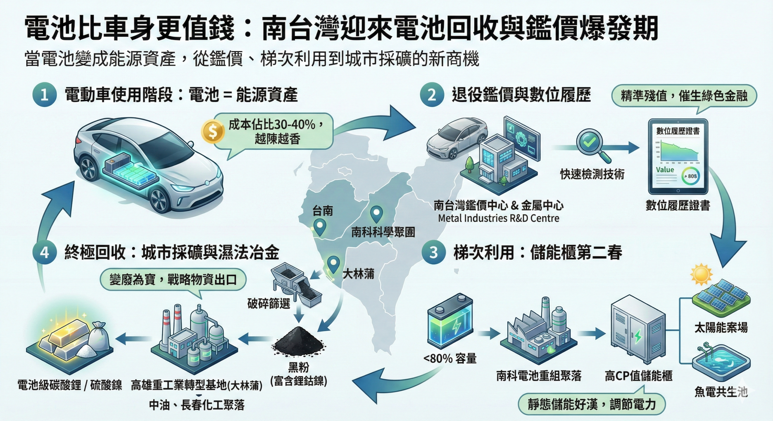 電池比車身更值錢：當電池變成資產，南台灣的電池回收與鑑價產業……