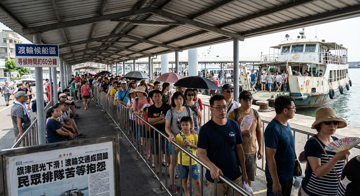 還沒玩先氣飽?旗津渡輪的「排隊惡夢」,是高雄觀光客單價拉不高……
