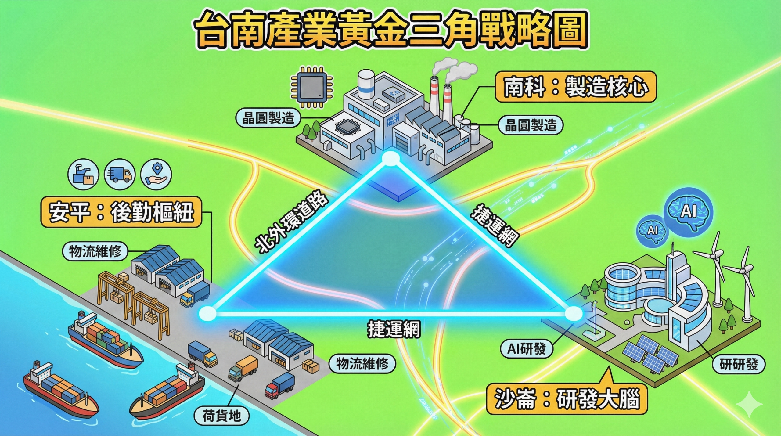 從「衛星」看「核心」：解構台南「南科-沙崙-安平」黃金三角的產……