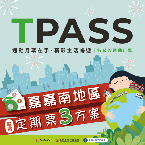 嘉嘉南999無限搭TPASS定期票方案 12/17中午12時開放預售、12/26……
