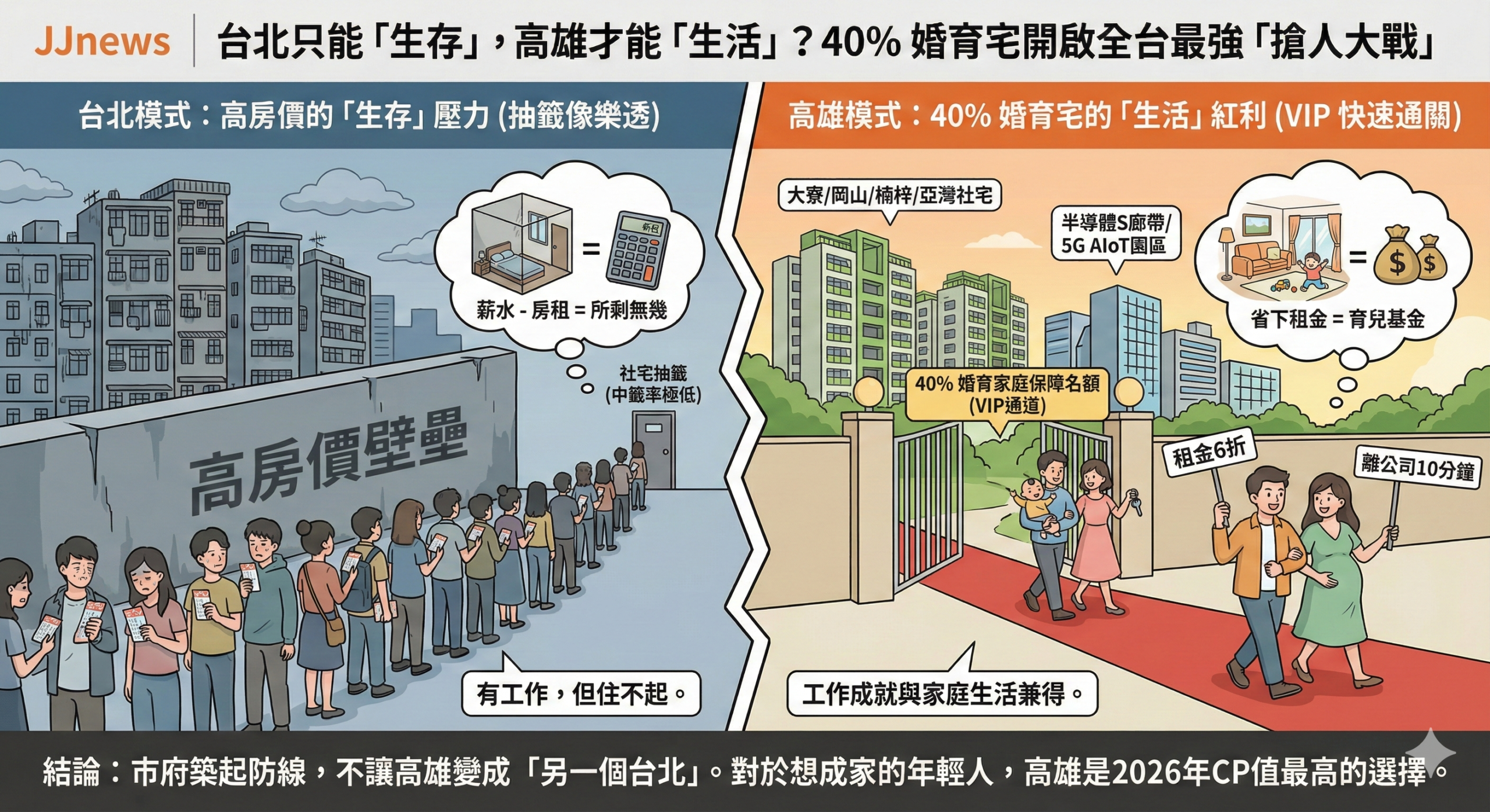 台北只能「生存」,高雄才能「生活」?陳其邁祭出 40% 婚育宅,……