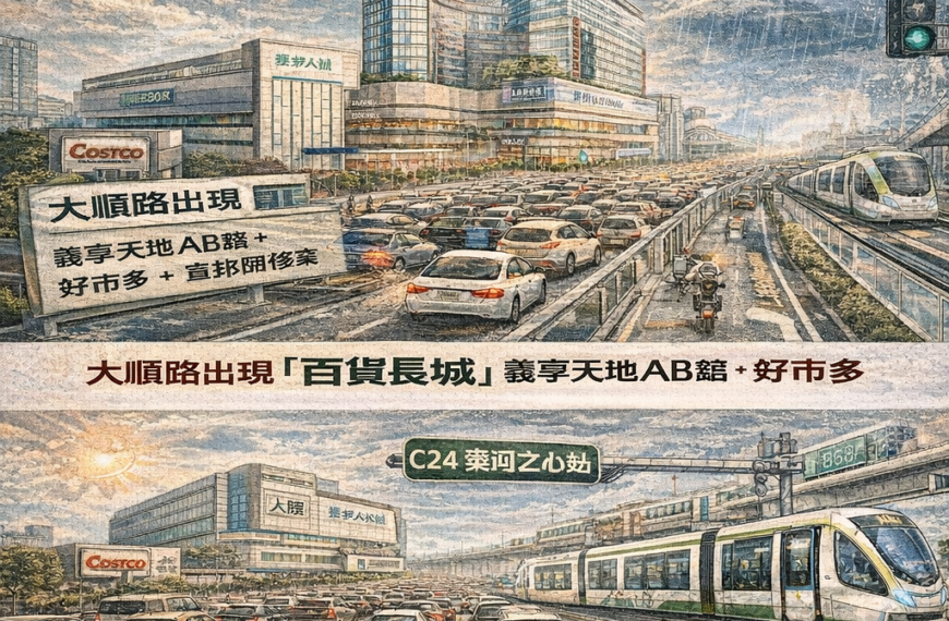 義享 B 館年底來了！大順路變「百貨長城」，輕軌能...