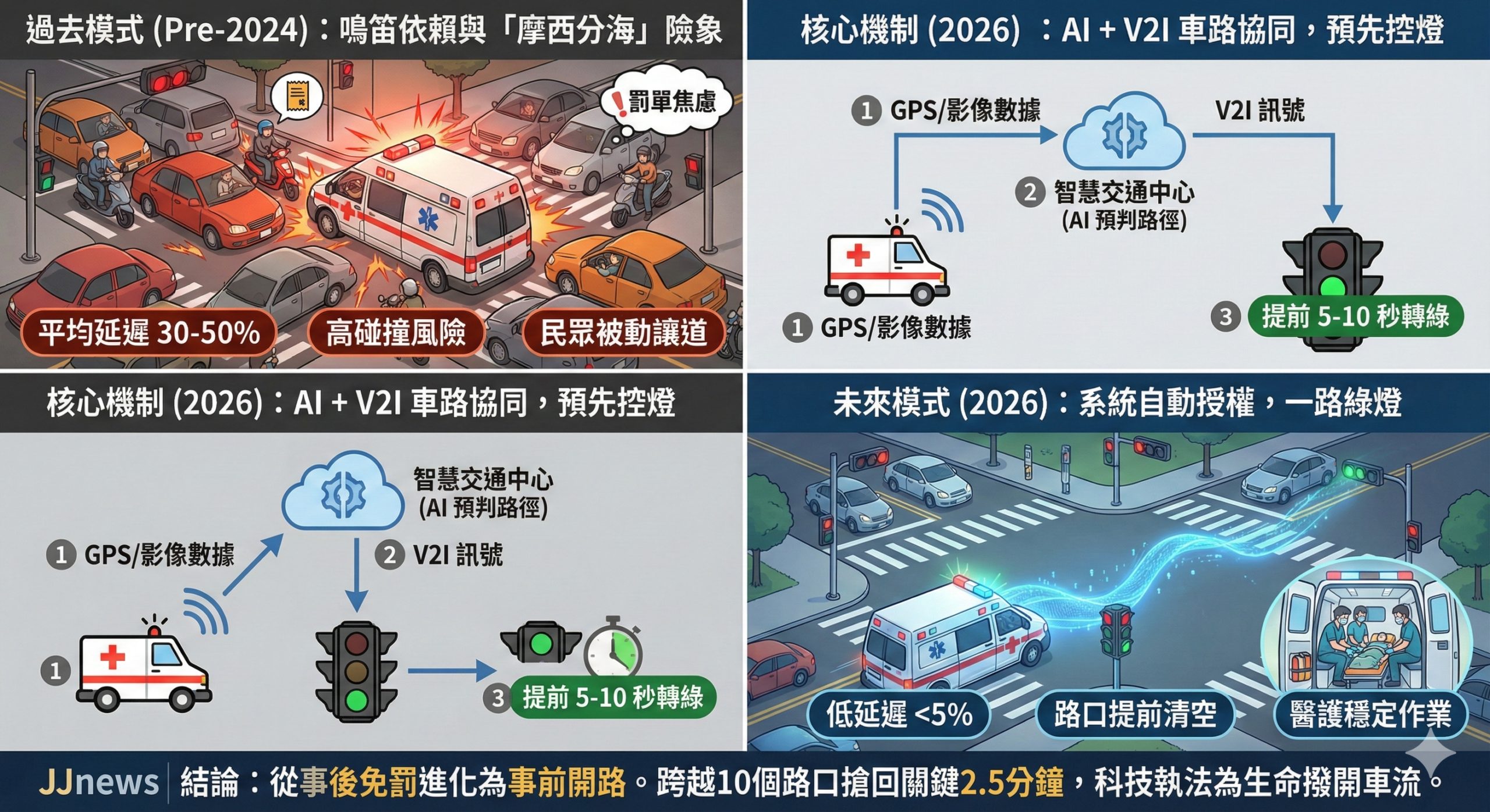 智慧交通連動切角:《不只過濾罰單!2026 「救護車優先路權系統……