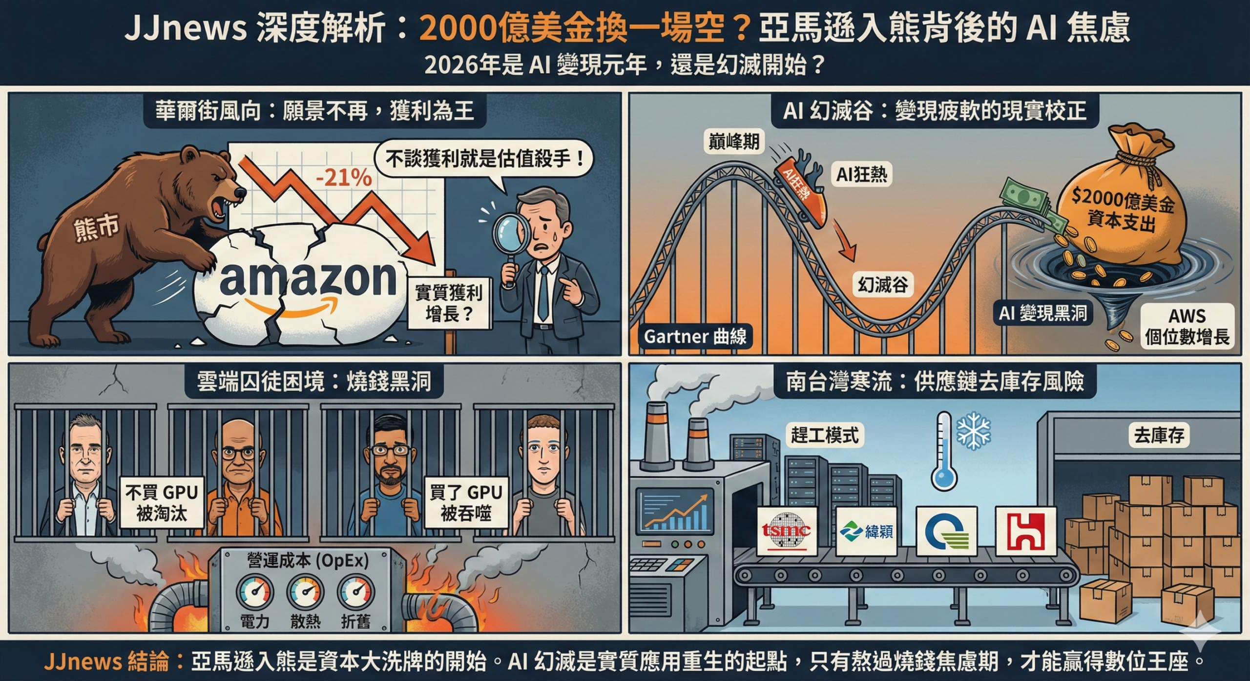 2000 億美金換一場空?揭開亞馬遜入熊背後的 AI 焦慮:2026 年是……