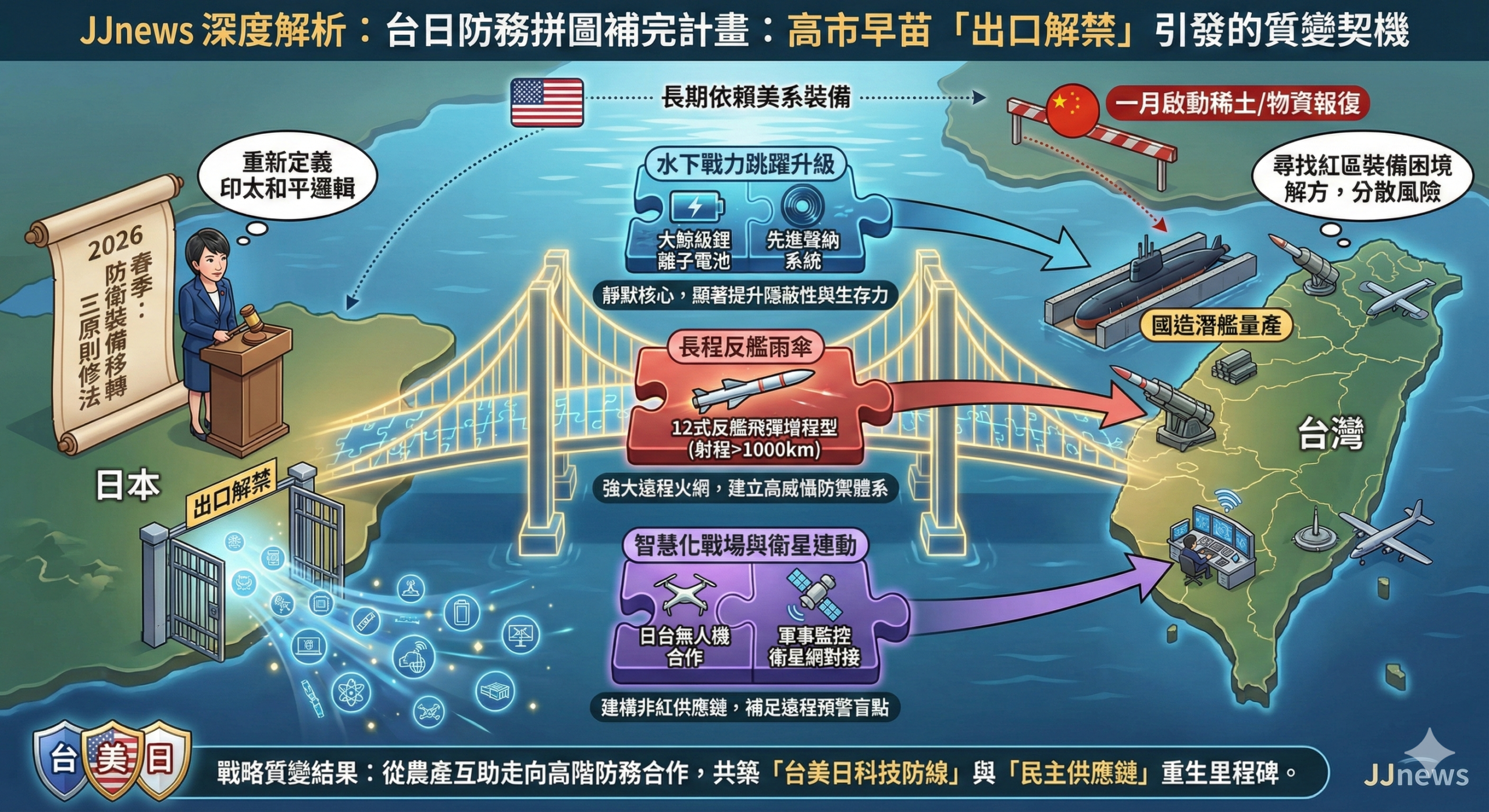 台日防務拼圖補完計畫:高市早苗「出口解禁」為台灣國防帶來的質……