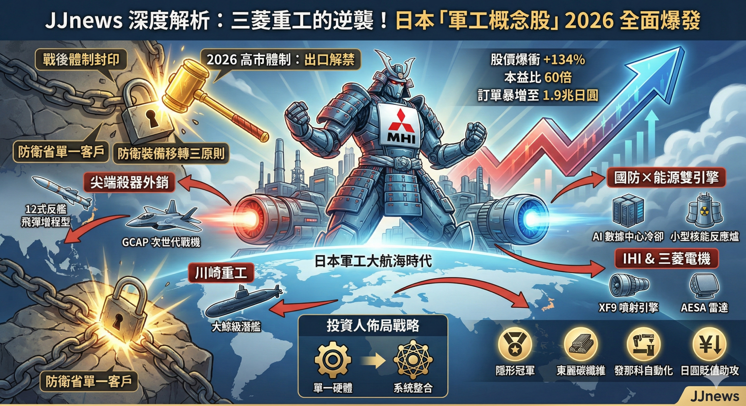 三菱重工的逆襲!日本「軍工概念股」2026 全面爆發