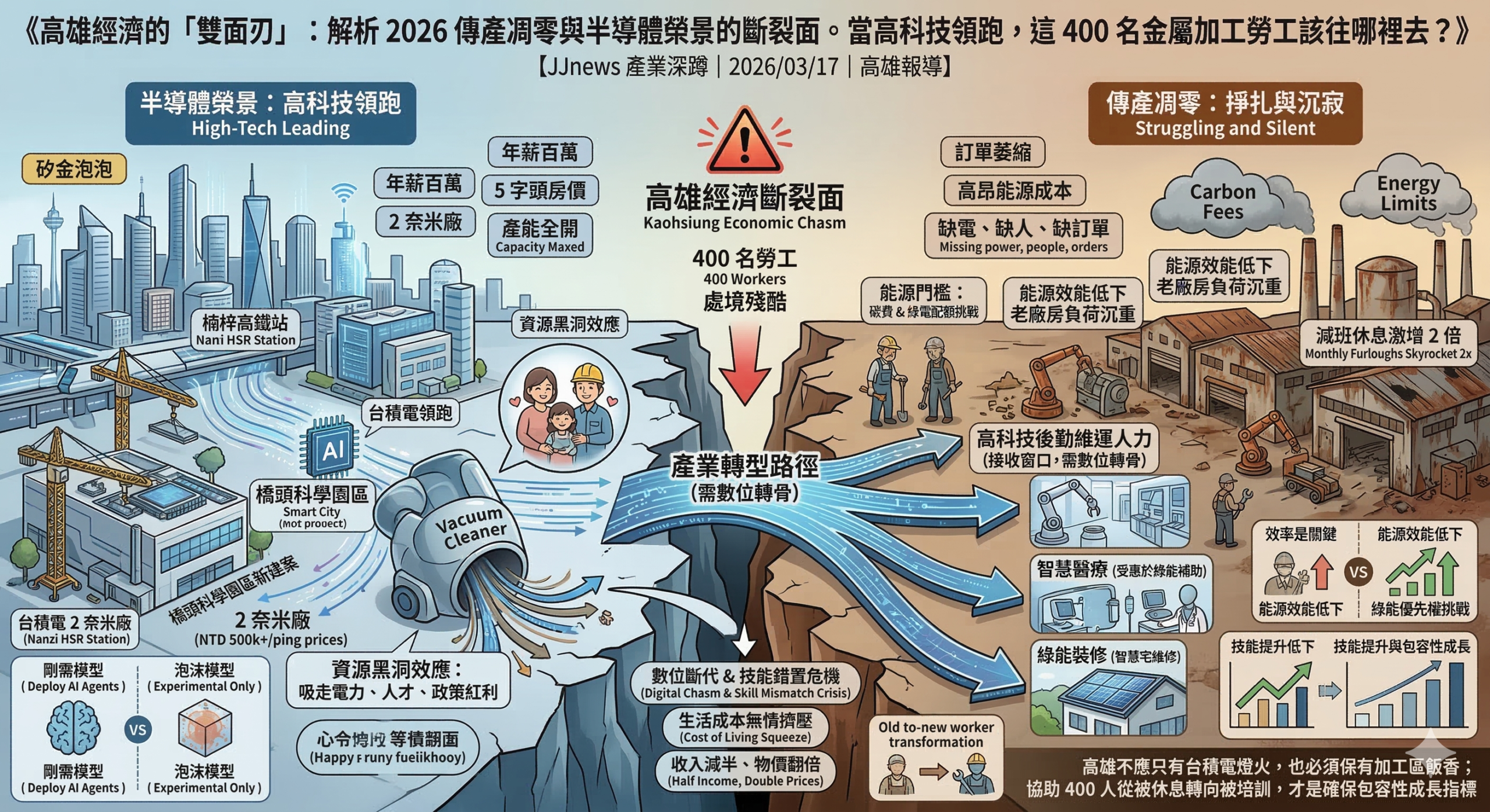 2026 傳產凋零與半導體榮景的斷裂面。當高科技領跑，這 400 名金……