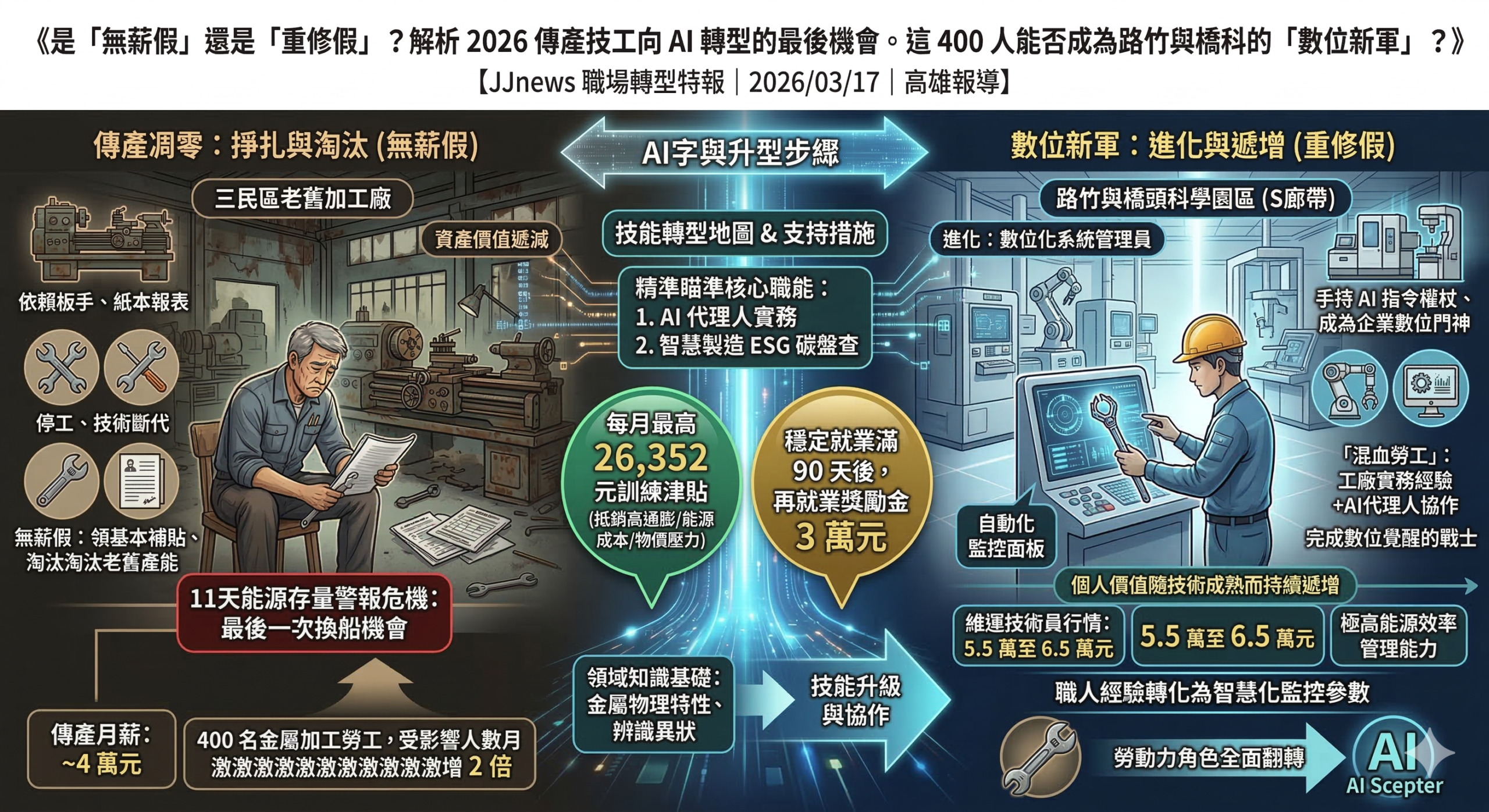 2026 傳產技工向 AI 轉型的最後機會。這 400 人能否成為路竹與橋……