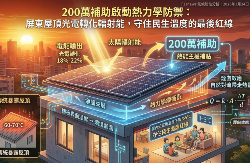 200萬補助啟動熱力學防禦：屏東屋頂光電轉化輻射能...