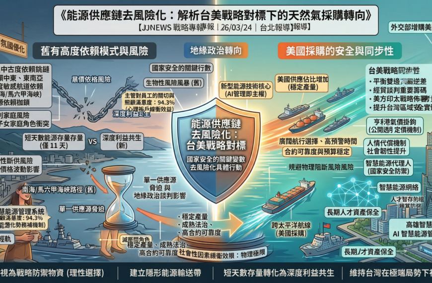能源供應鏈去風險化：解析台美戰略對標下的天然氣採購...