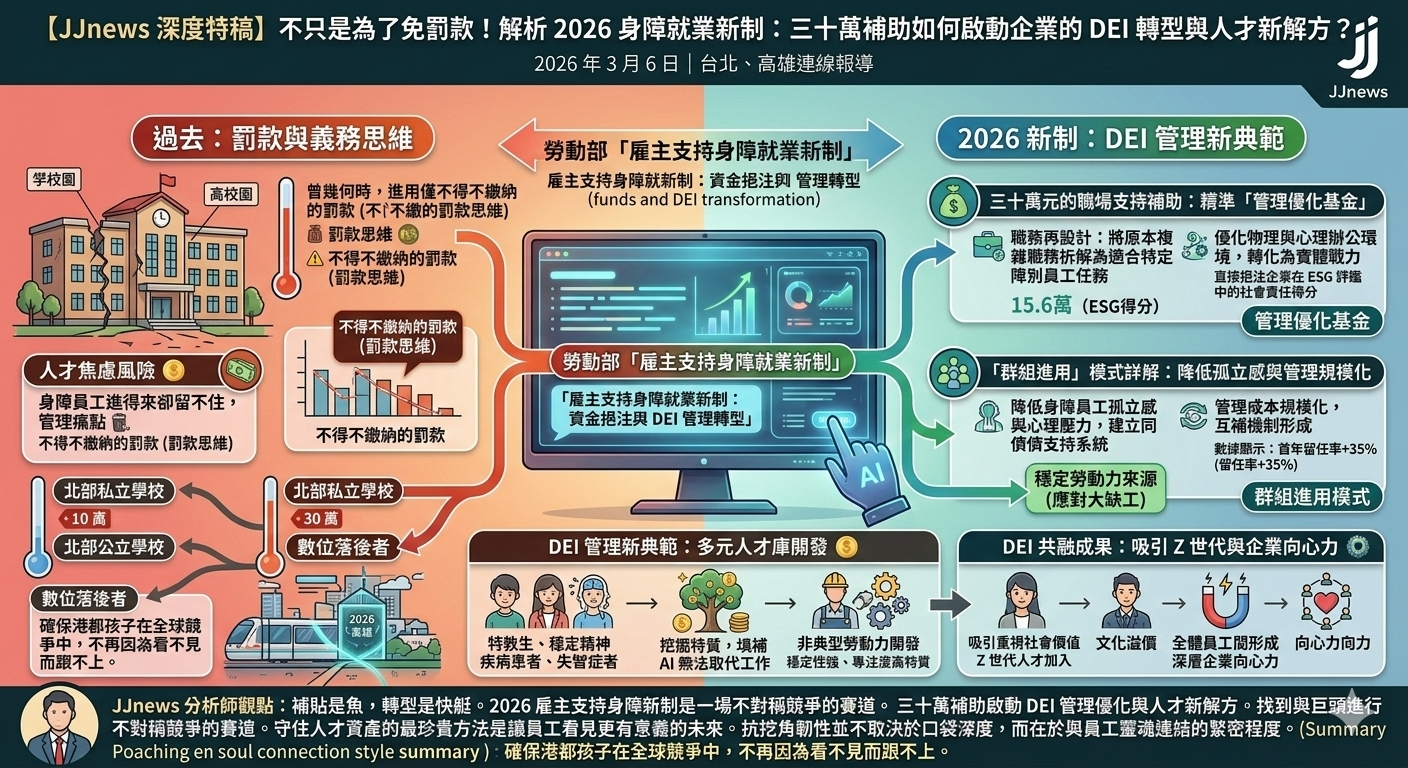 2026 身障就業新制：三十萬補助如何啟動企業的 DEI 轉型與人才新……
