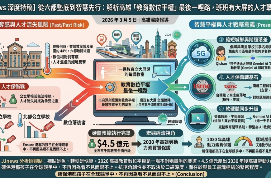 從六都墊底到智慧先行：解析高雄「教育數位平權」最後一哩路，班……