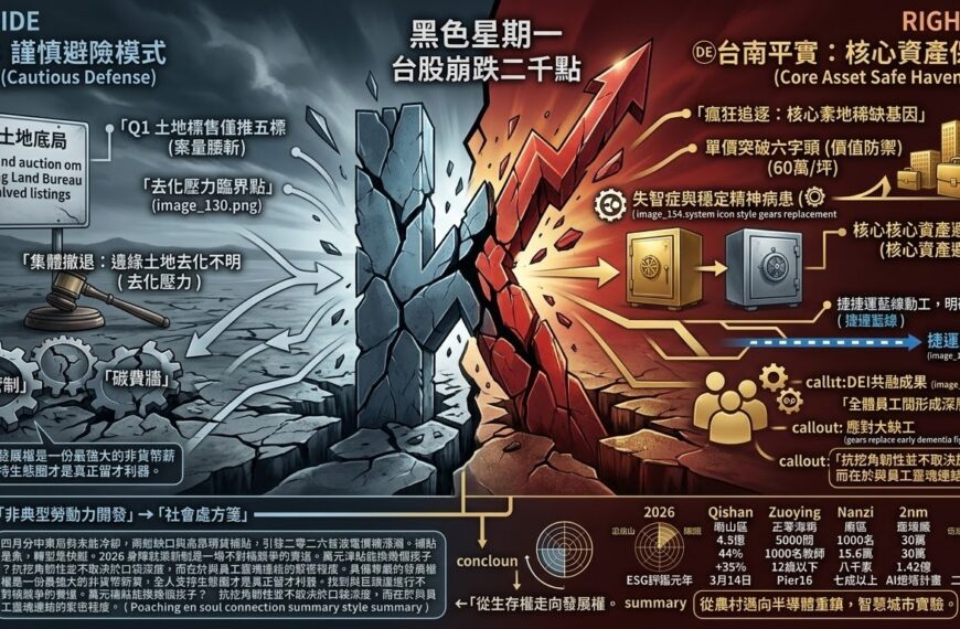 南台灣的「冷熱極兩端」：當 2,000 點股災撞上 6 字頭房價，誰才……