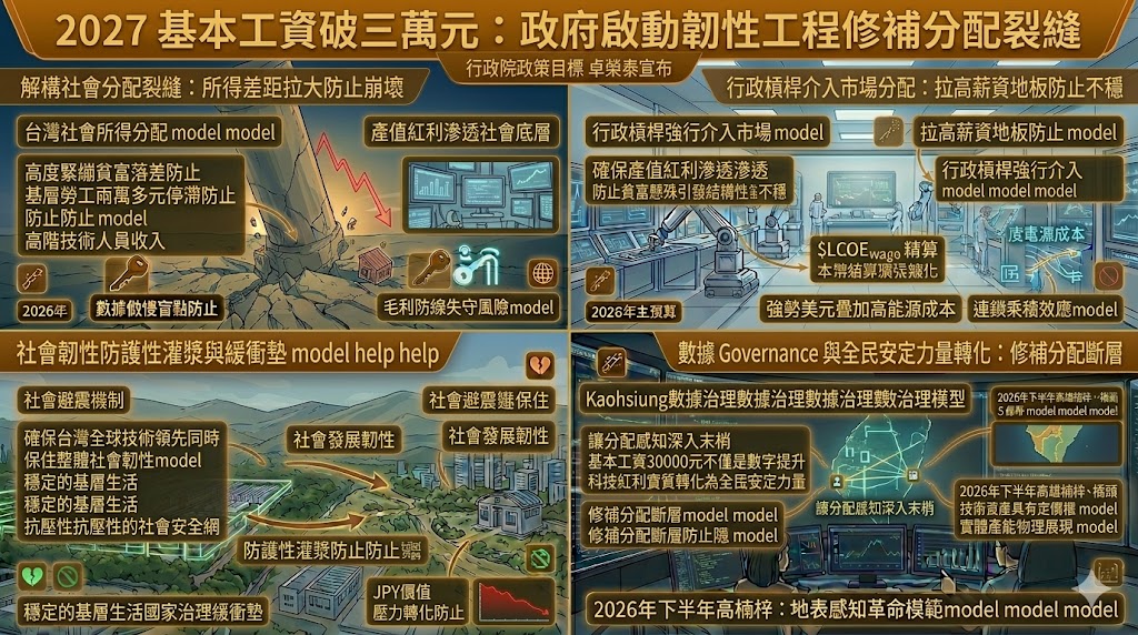 基本工資 2027 年突破三萬元大關 政府啟動韌性工程修補分配裂縫