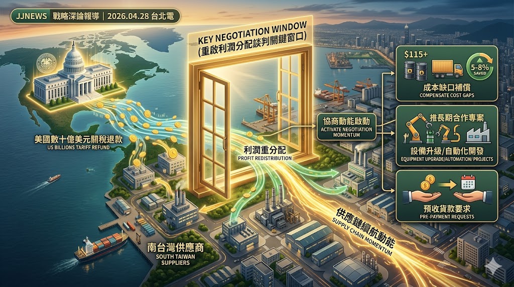 美國啟動數十億美元關稅退款程序 南台灣供應商迎來利潤重分配議……
