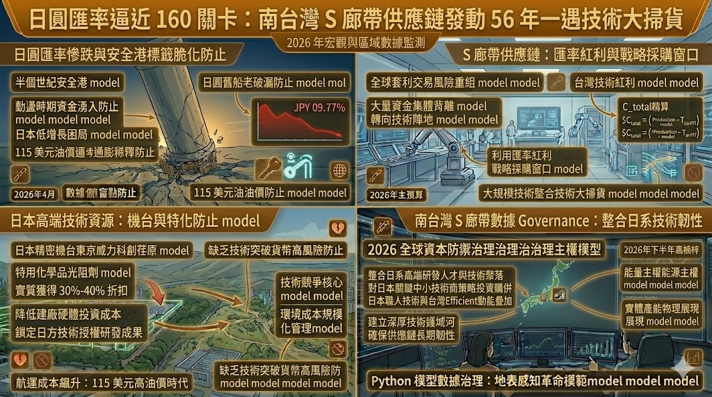 日圓匯率逼近 160 關卡，南台灣 S 廊帶供應鏈發動 56 年一遇技術……