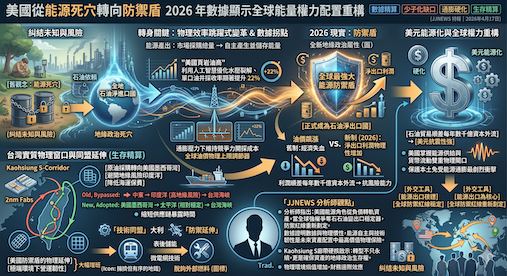 美國從能源死穴轉向防禦盾 2026年數據顯示全球能...
