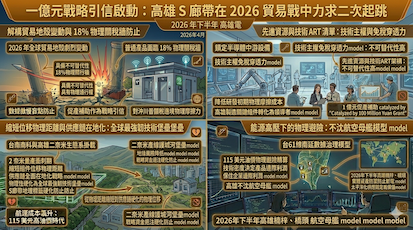 一億元戰略引信啟動 高雄 S 廊帶在 2026 貿易戰中力求二次起跳