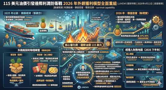 115 美元油價引發邊際利潤防衛戰 2026 年外銷獲利模型全面重組