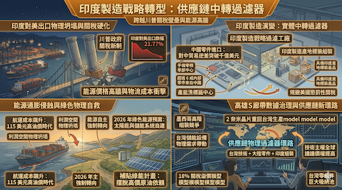 印度製造戰略轉型為供應鏈中轉過濾器 藉此跨越川普關稅壁壘與能……