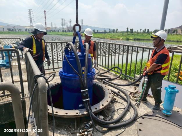 潭底小抽水站及五甲尾滯洪池更新機組完工 提升岡山地區防洪量能