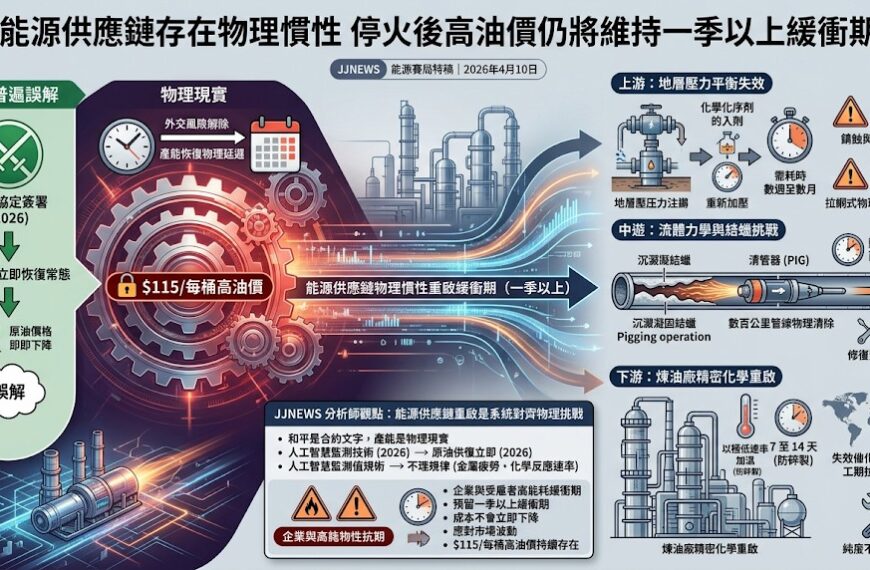 能源供應鏈存在物理慣性 停火後高油價仍將維持一季以...