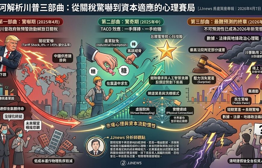 謝金河解析川普三部曲：從關稅驚嚇到資本適應的心理賽...