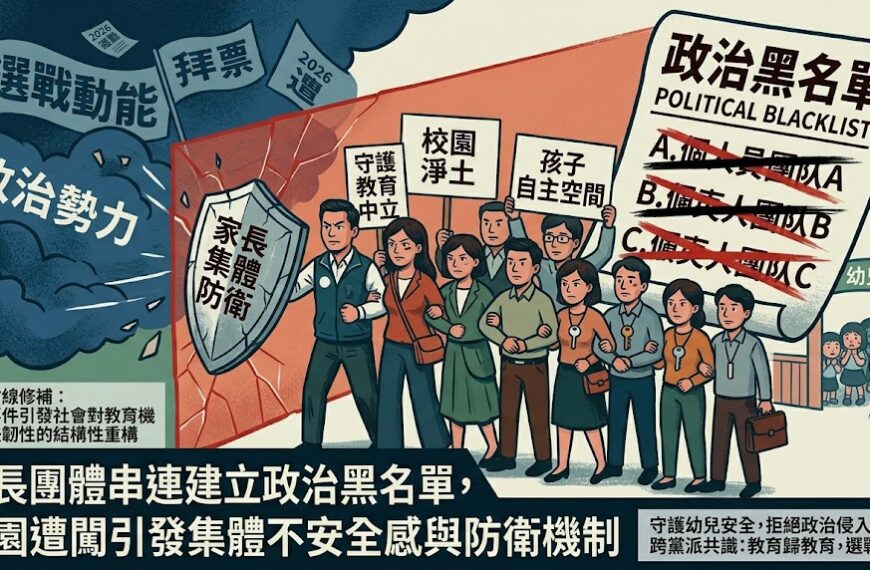 家長團體串連建立政治黑名單，校園遭闖引發集體不安全...