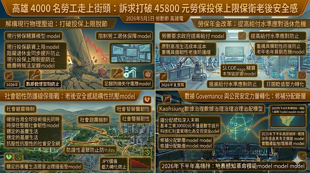 高雄 4000 名勞工走上街頭 訴求打破 45800 元勞保投保上限 保衛……