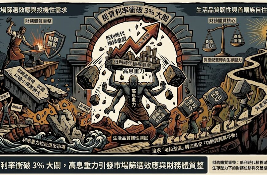 房貸利率衝破 3% 大關，高息重力引發市場篩選效應...