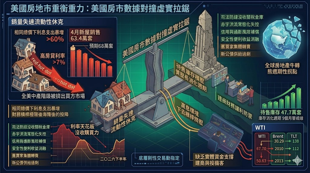 美 4 月新屋銷售滑落至 63.4 萬套,7% 高房貸利率引發市場流動性……