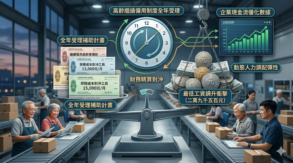高齡繼續僱用補助改全年受理 財務精算對沖最低工資調升衝擊