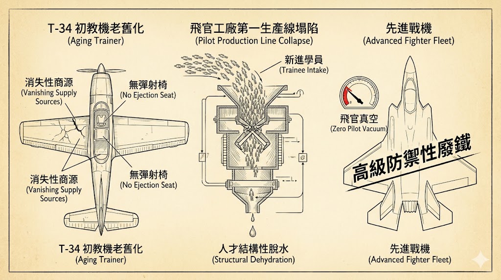 初教機老舊與飛官工廠人才脫水，硬體數字狂歡背後台灣國防第一生……