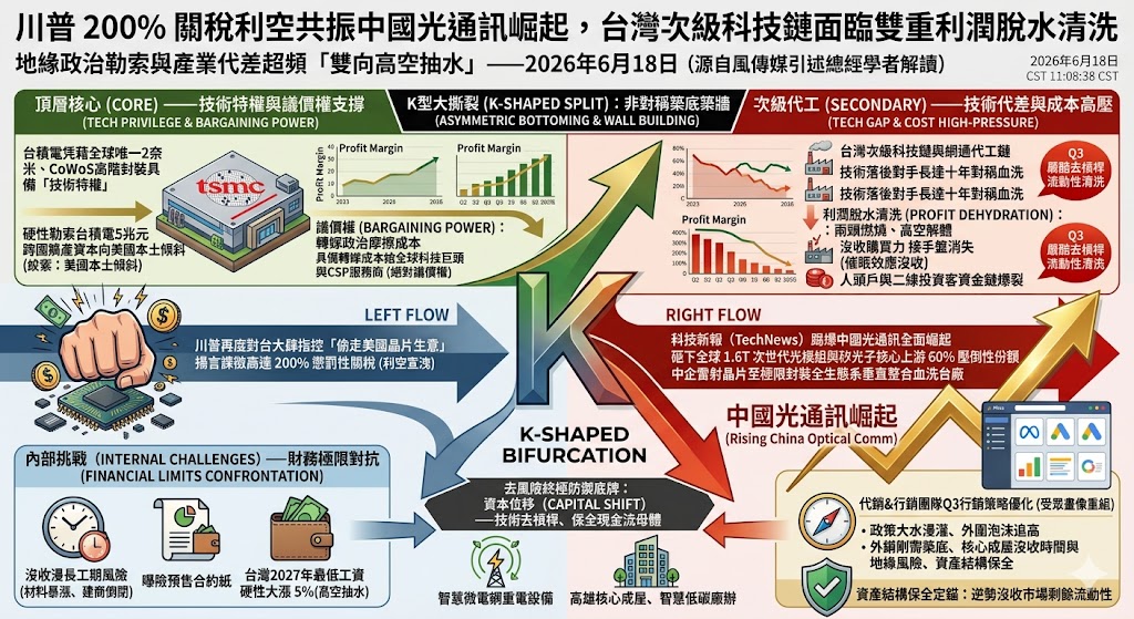 川普 200% 關稅利空共振中國光通訊崛起,台灣次級科技鏈面臨雙重……