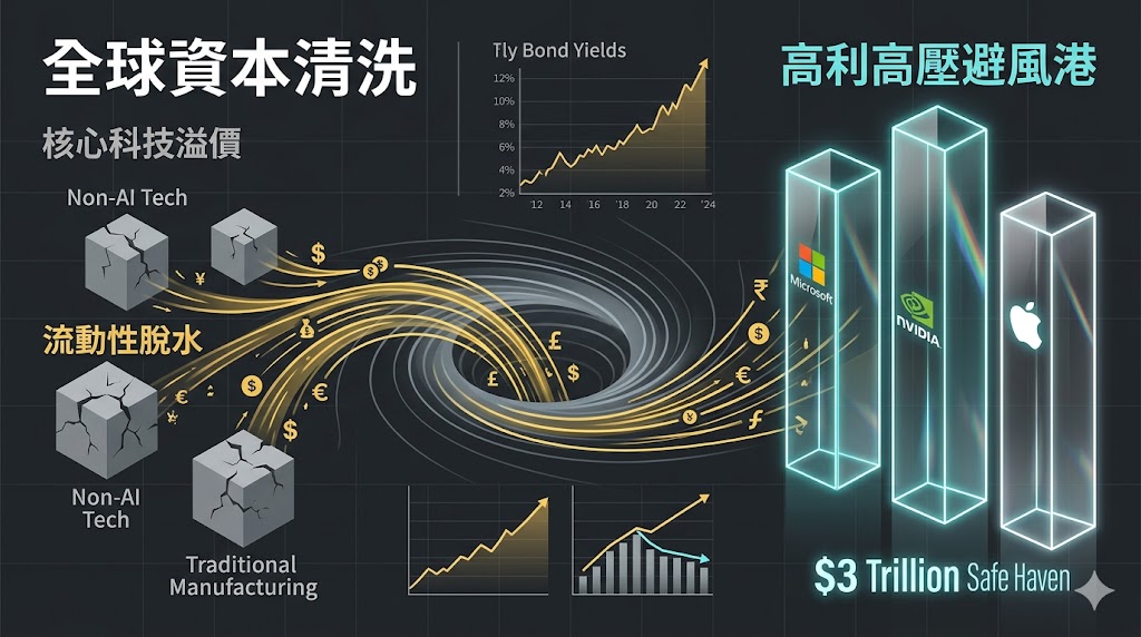 三兆美元三強發動跨國資本清洗，高利高壓下台資科技股估值天花板……