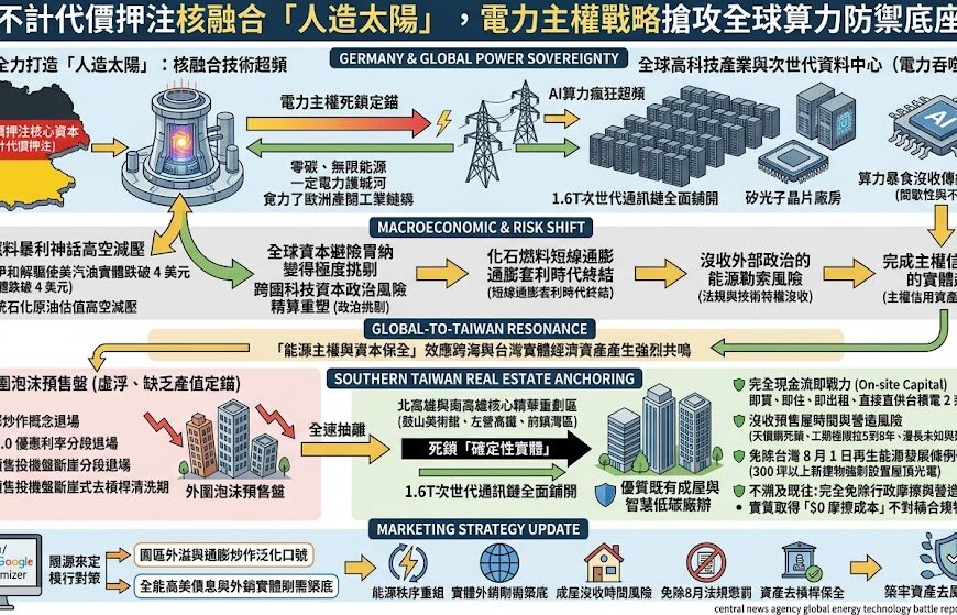 德國不計代價押注核融合「人造太陽」，電力主權戰略搶攻全球算力……