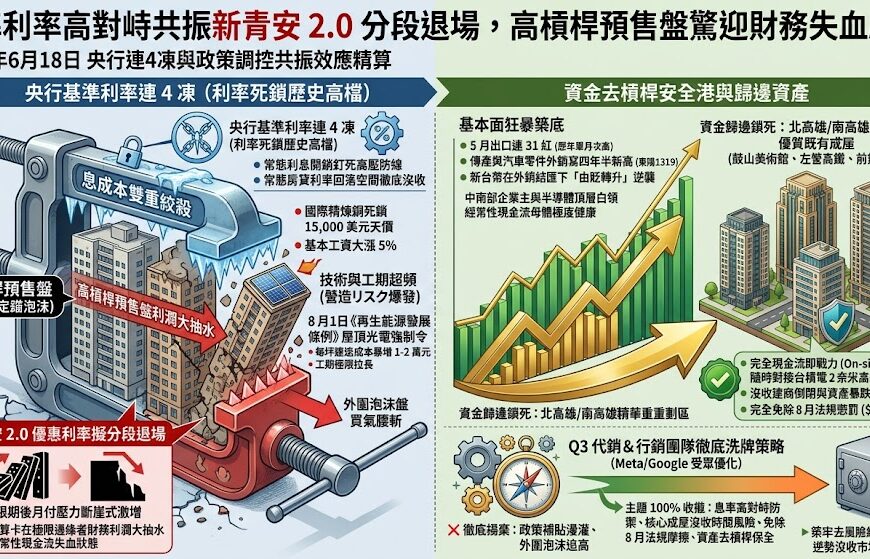 基準利率高對峙共振新青安 2.0 分段退場，高槓桿預售盤驚迎財務……
