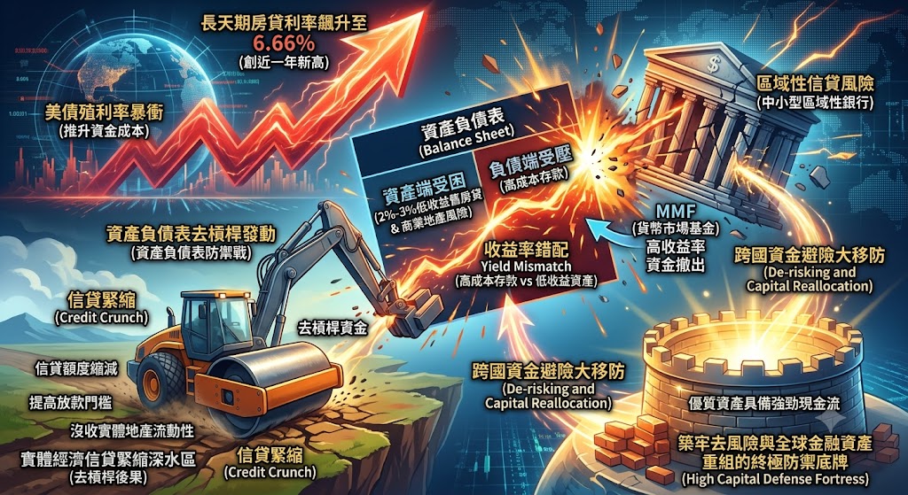 長天期房貸利率飆升至 6.66% 對撞區域性信貸風險,美債殖利率暴……