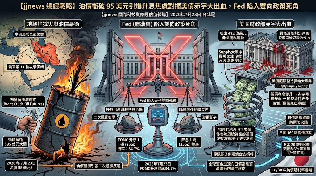 油價衝破 95 美元引爆升息焦慮對撞美債赤字大出血，Fed 陷入雙向……