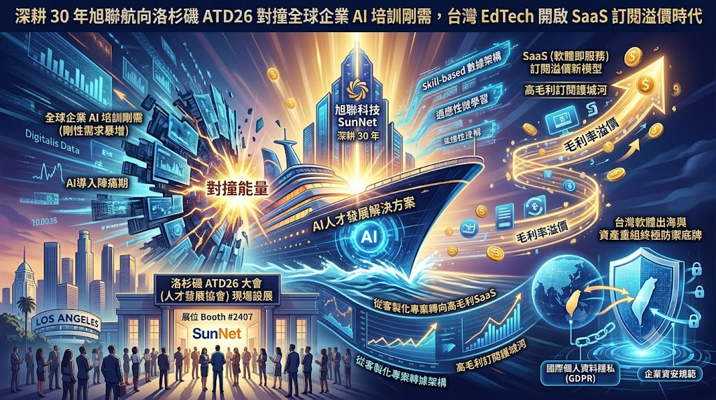 深耕 30 年旭聯航向洛杉磯 ATD26 對撞全球企業 AI 培訓剛需,台……