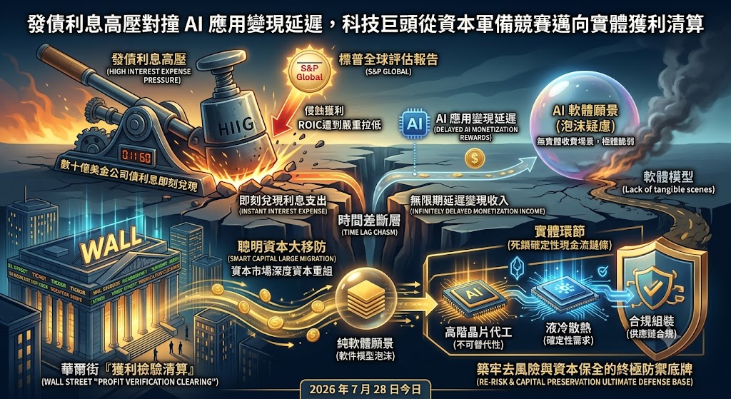 發債利息高壓對撞 AI 應用變現延遲,科技巨頭從資本軍備競賽邁向……