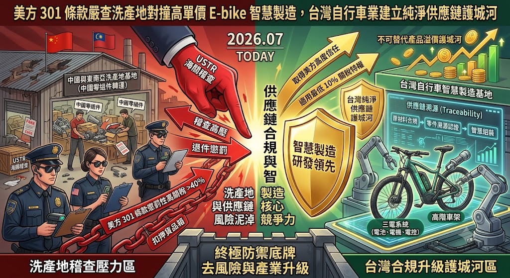 美方 301 條款嚴查洗產地對撞高單價 E-bike 智慧製造，台灣自行……