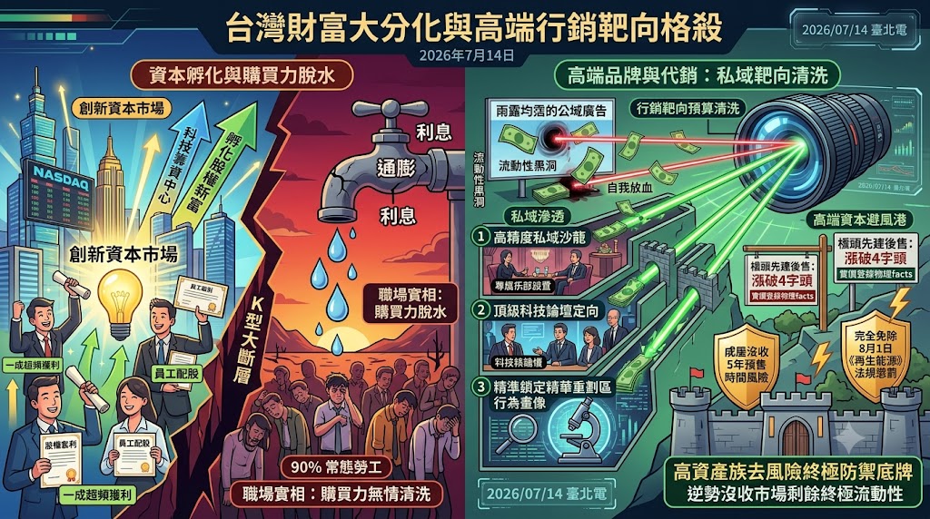 科技籌資中心孵化新富豪對撞九成購買力脫水，高端品牌與代銷啟動……