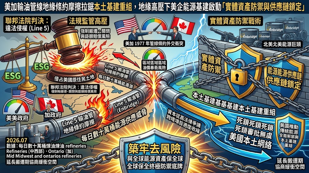 美加輸油管線地緣條約摩擦拉鋸本土基建重組,地緣高壓下美企能源……