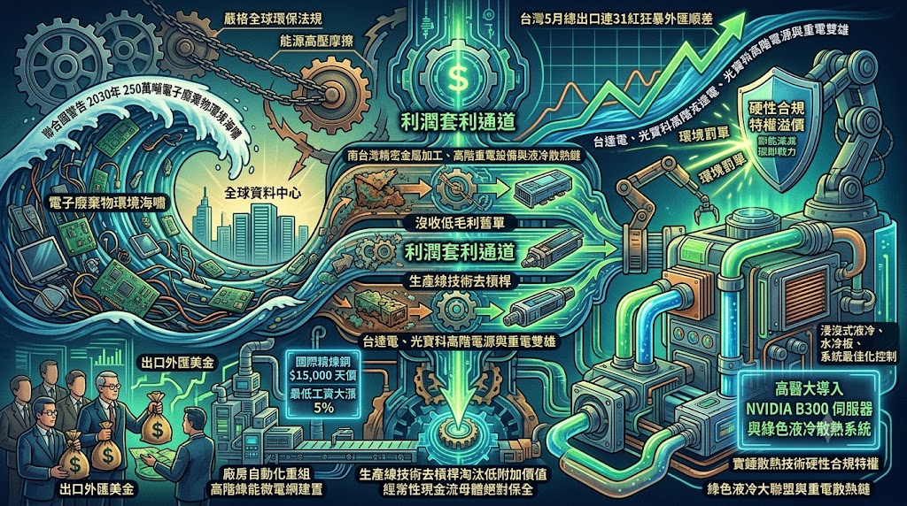 電子廢棄物環境海嘯共振生產線去槓桿,重電大聯盟與液冷散熱鏈迎……