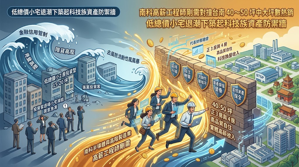 南科高薪工程師剛需對撞台南 40～50 坪中大坪數熱銷，低總價小宅……